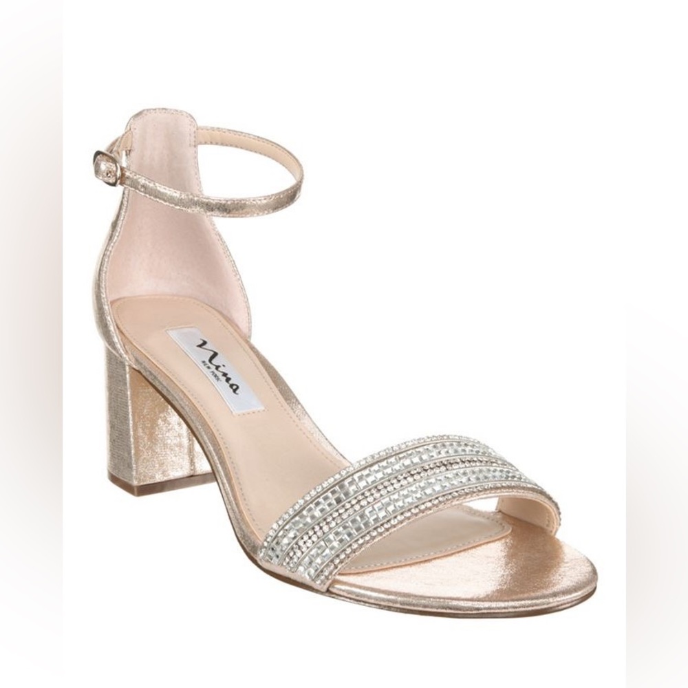 Nina Elenora Embellished Block Heel- Size 10M